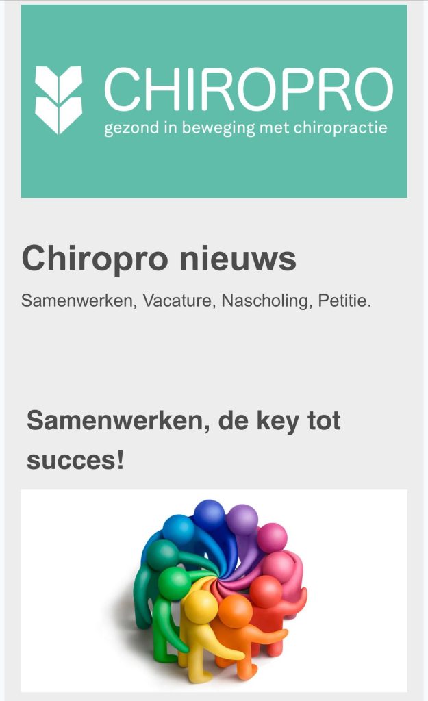 nieuwsbrief chiropro